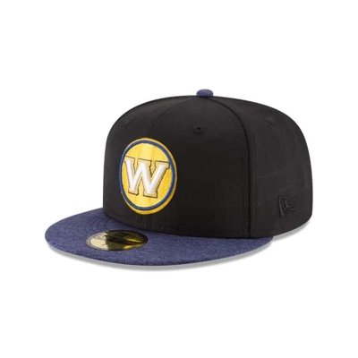 Black Golden State Warriors Hat - New Era NBA Shadow Tech 59FIFTY Fitted Caps USA5647083